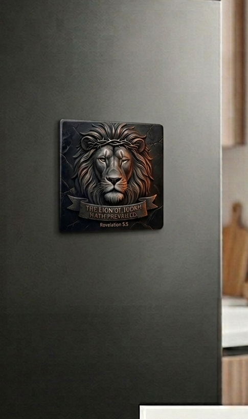 Black Lion of Judah textured UV magnet