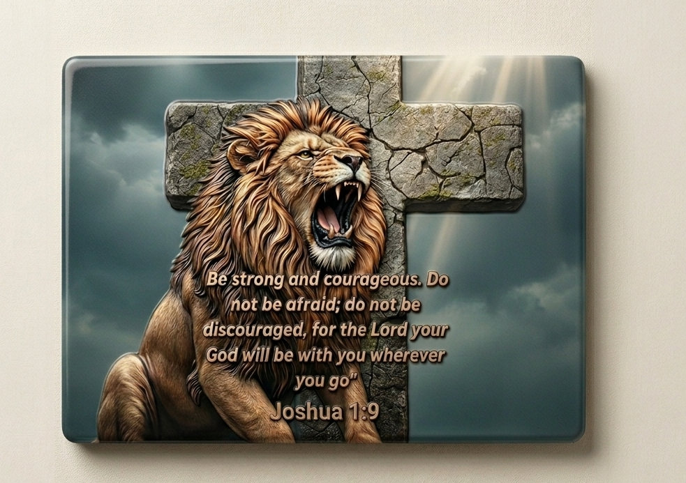 Joshua 1:9 UV textured magnet