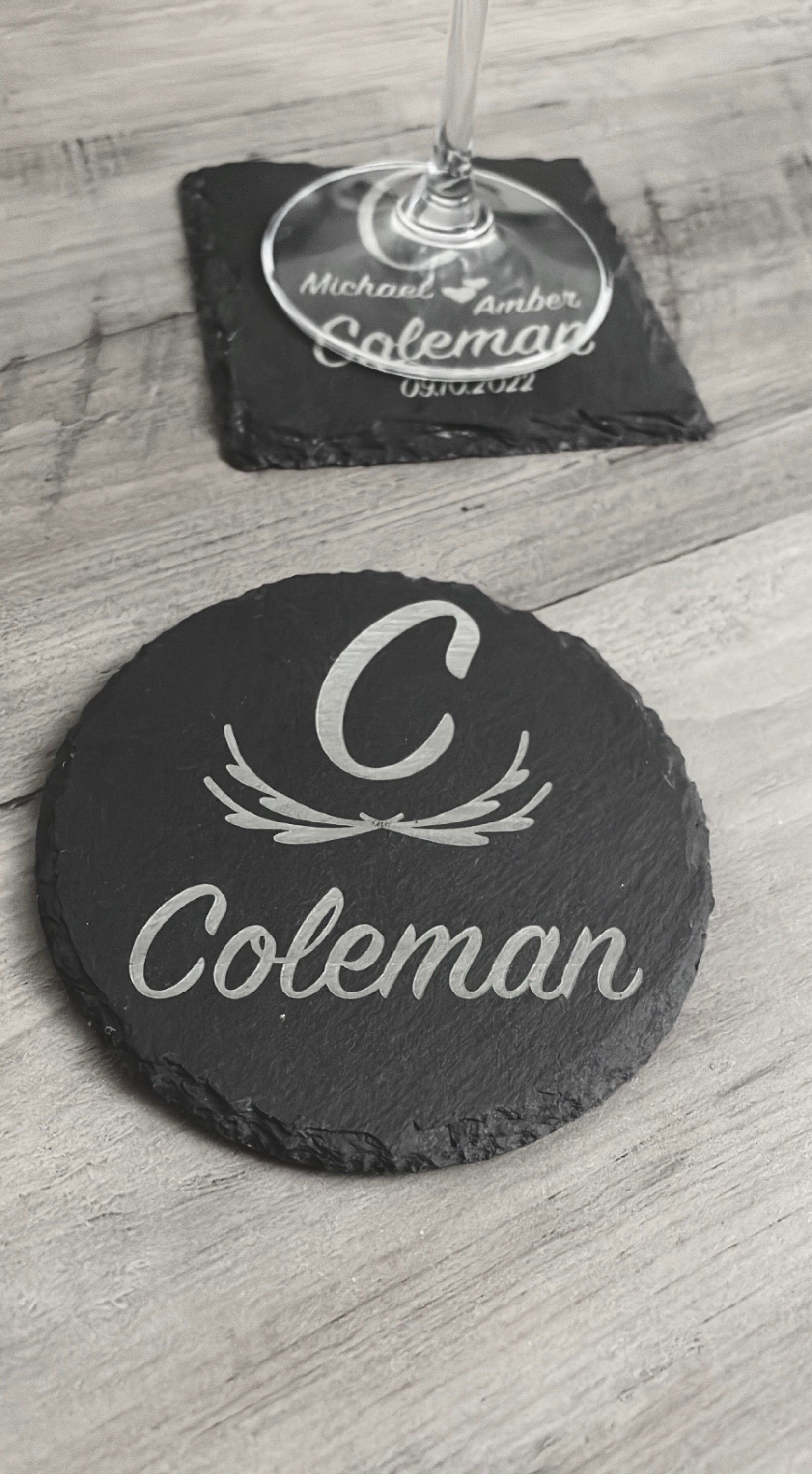Engraved Slate coasters