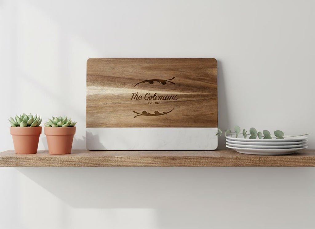 Engraved Marble Cutting Board, Personalized Kitchen Decor