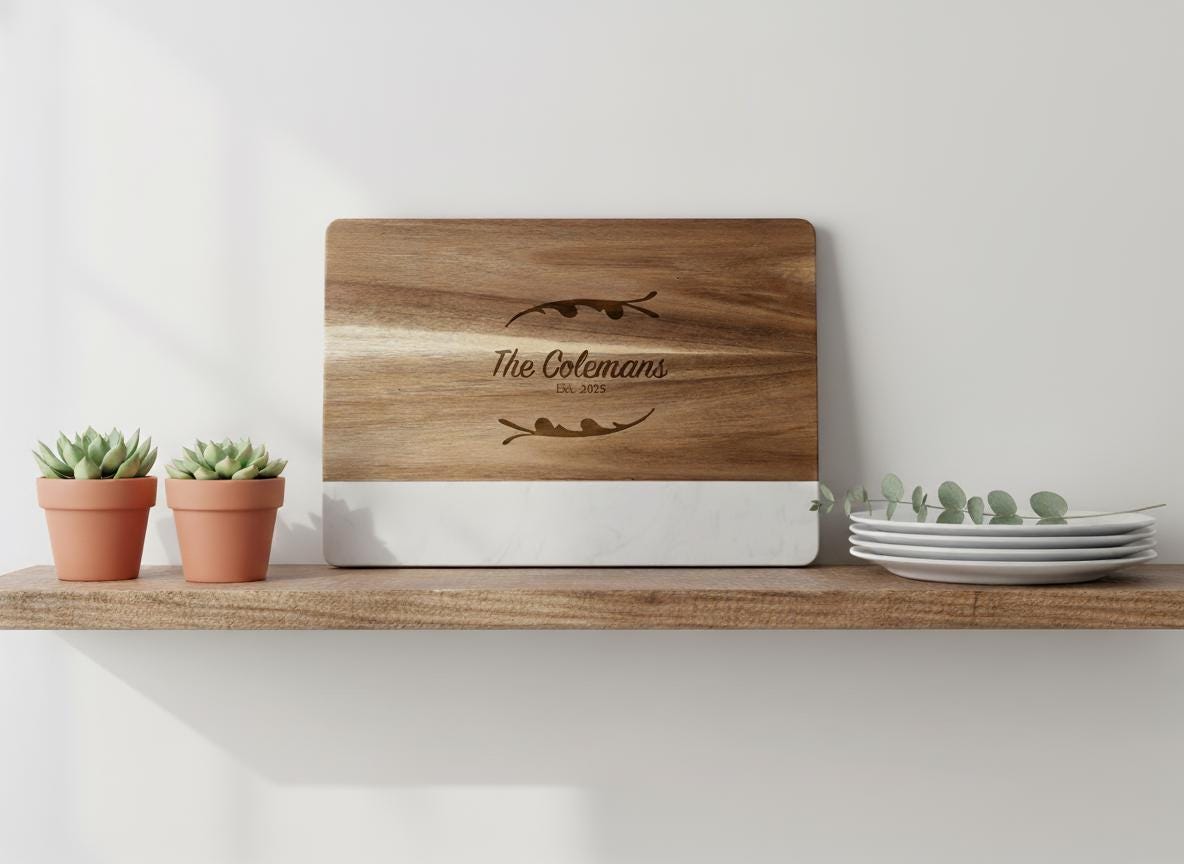 Engraved Marble Cutting Board, Personalized Kitchen Decor