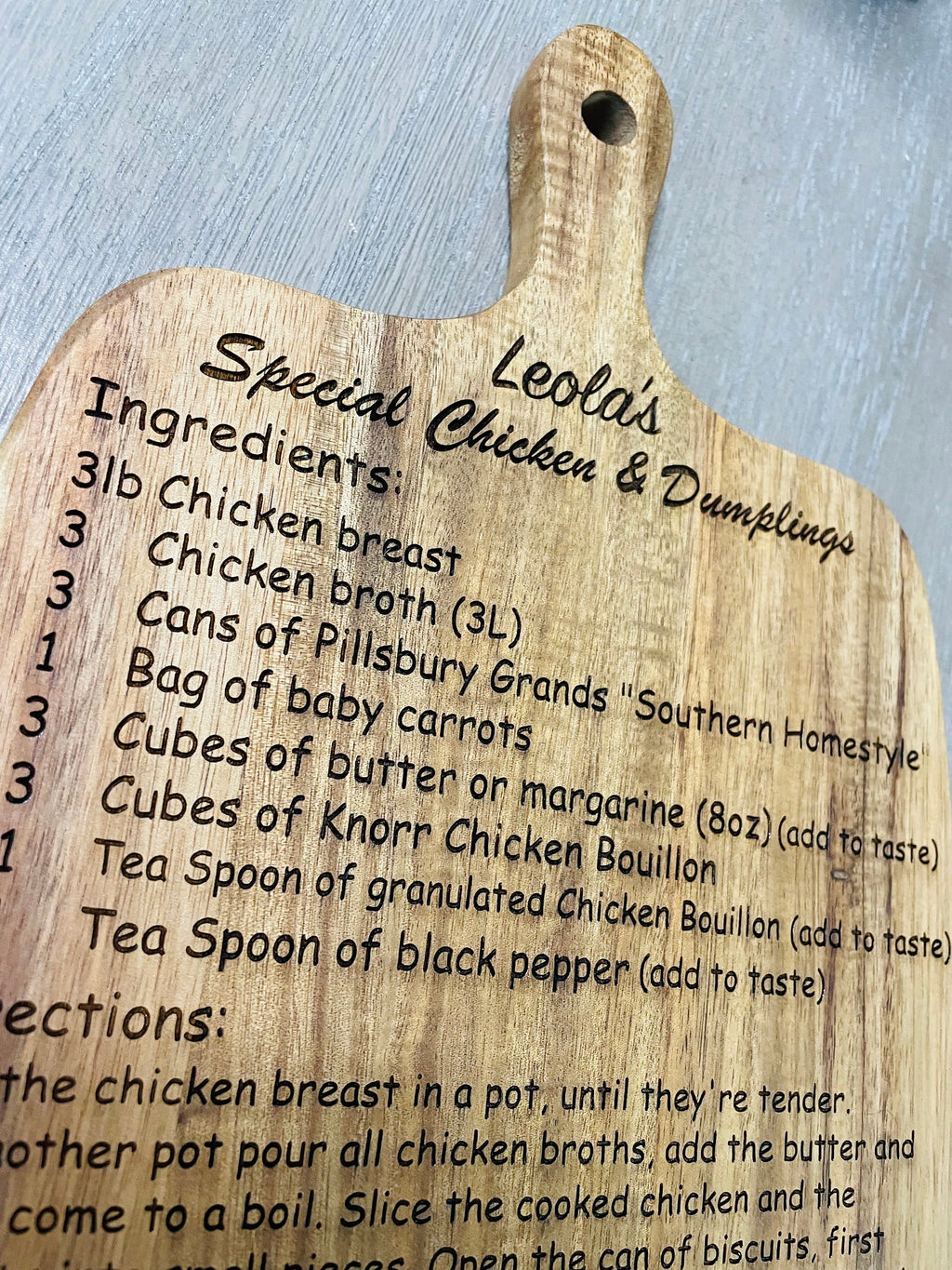 Engraved Cutting board