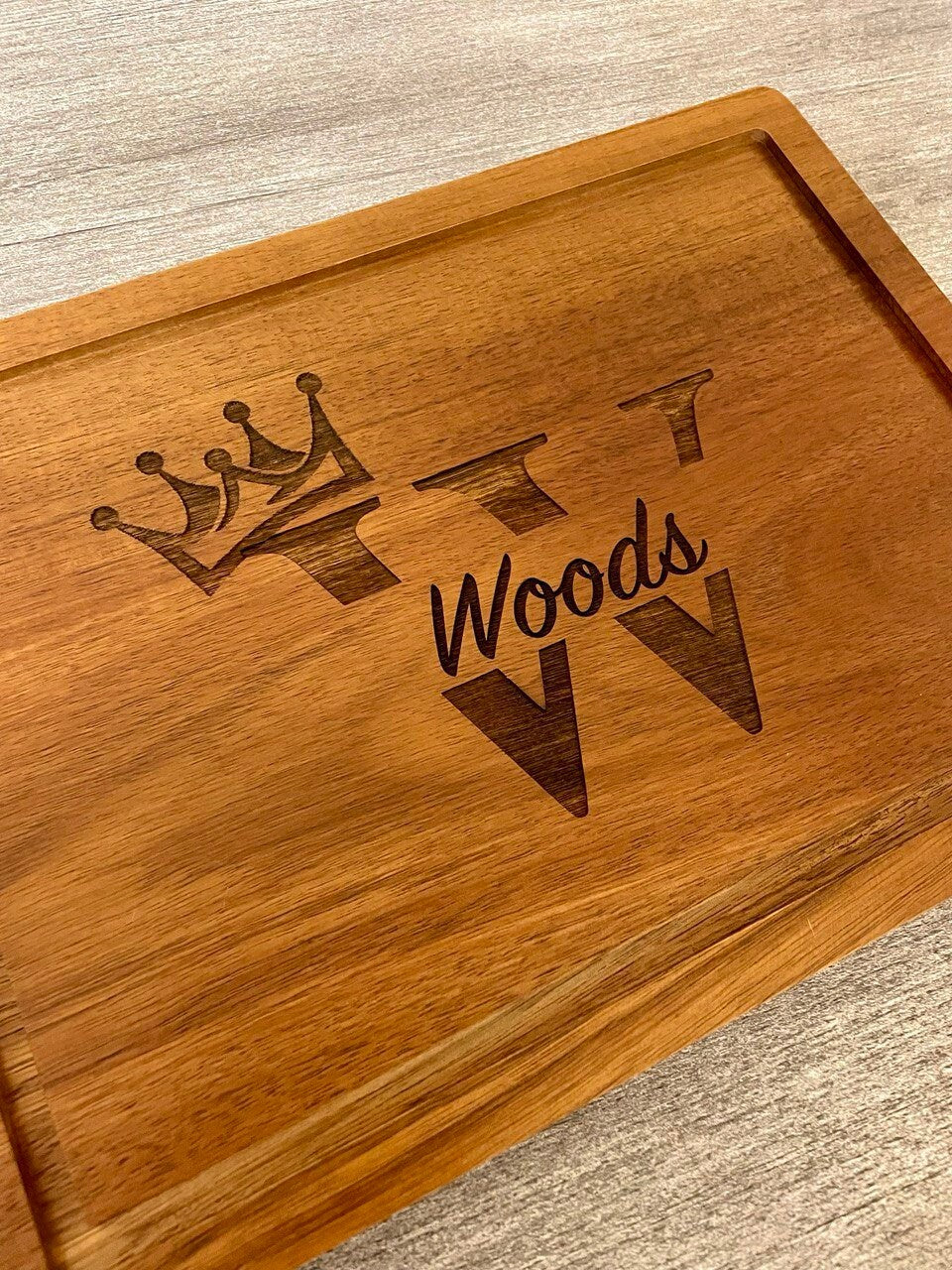 Personalized Acacia Wood Cutting Board | Engraved Kitchen Gift