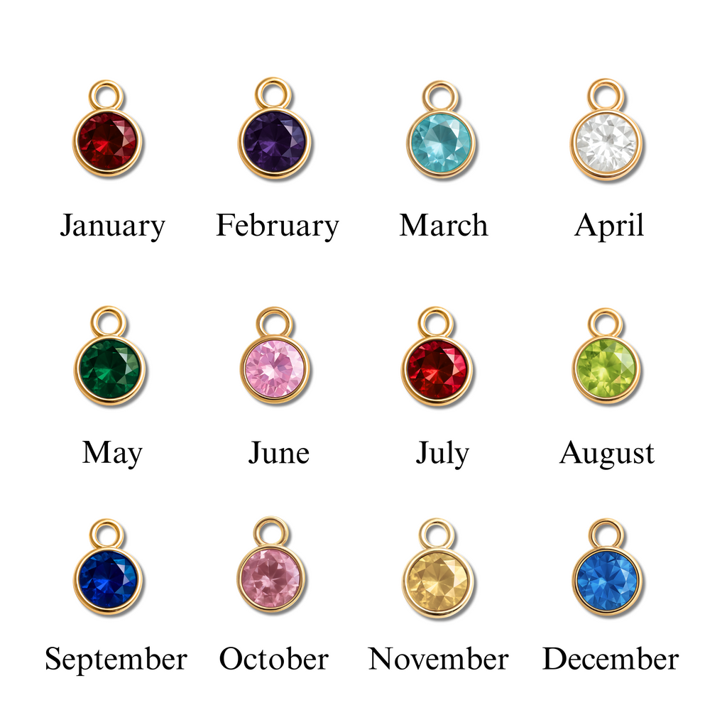 Cross Coin Necklace with Birthstone
