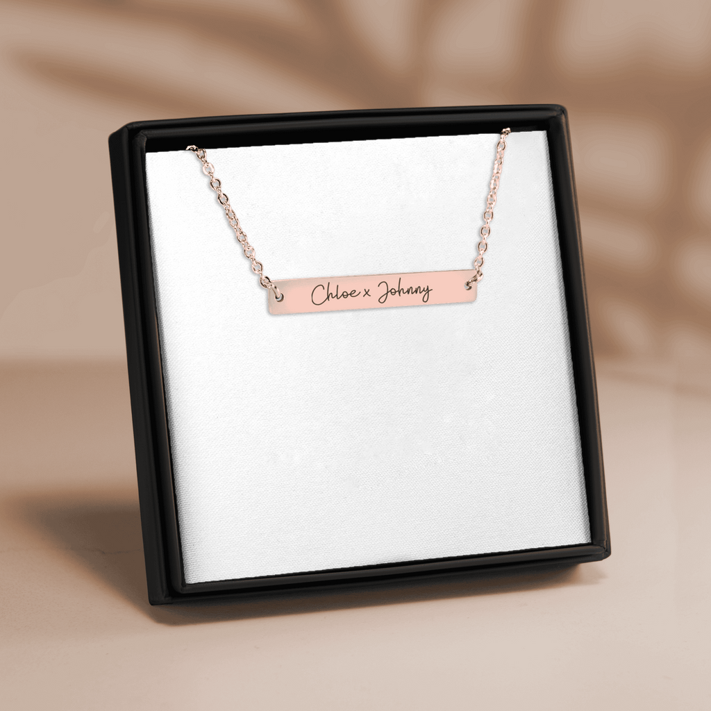 Name Tag Horizontal Bar Necklace