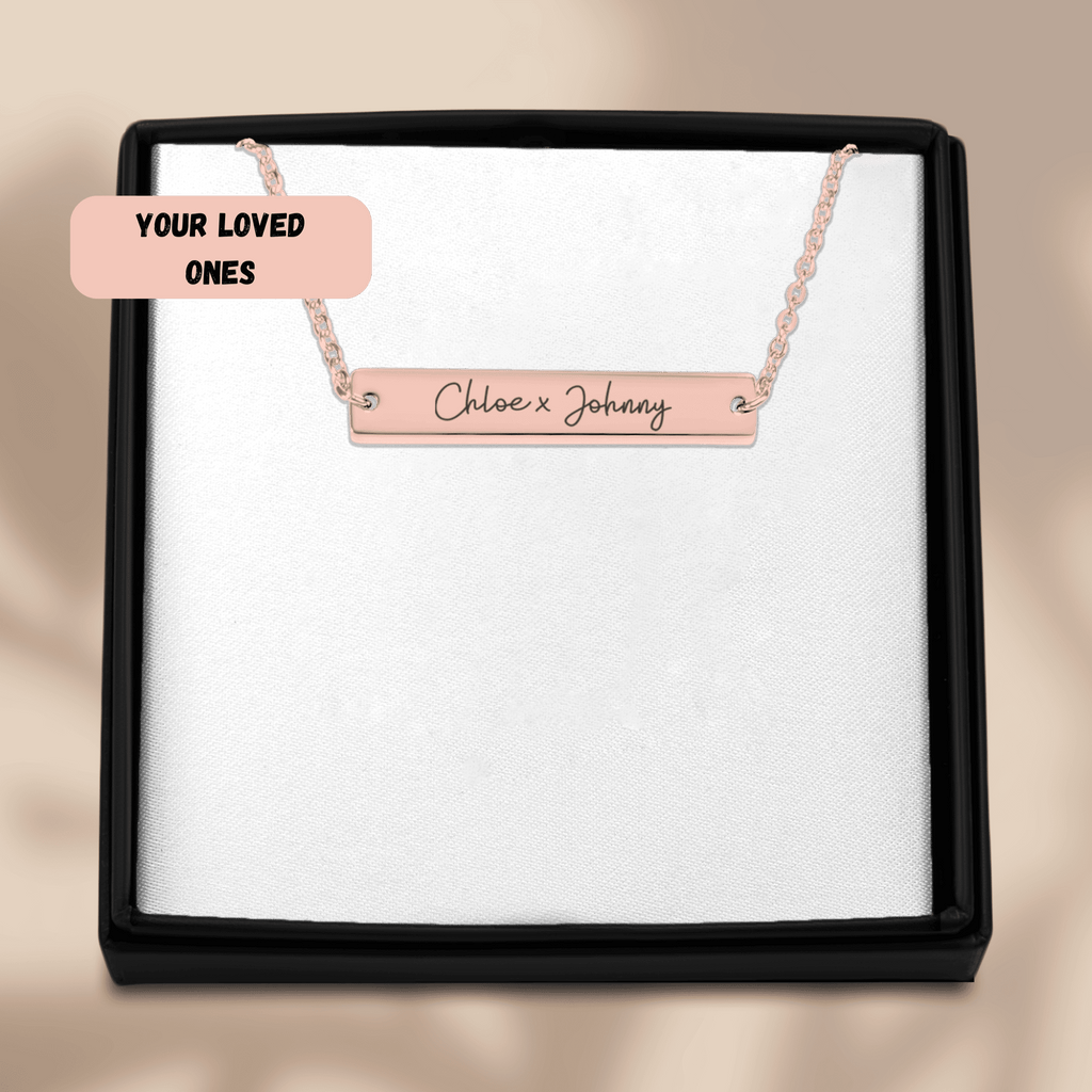 Name Tag Horizontal Bar Necklace