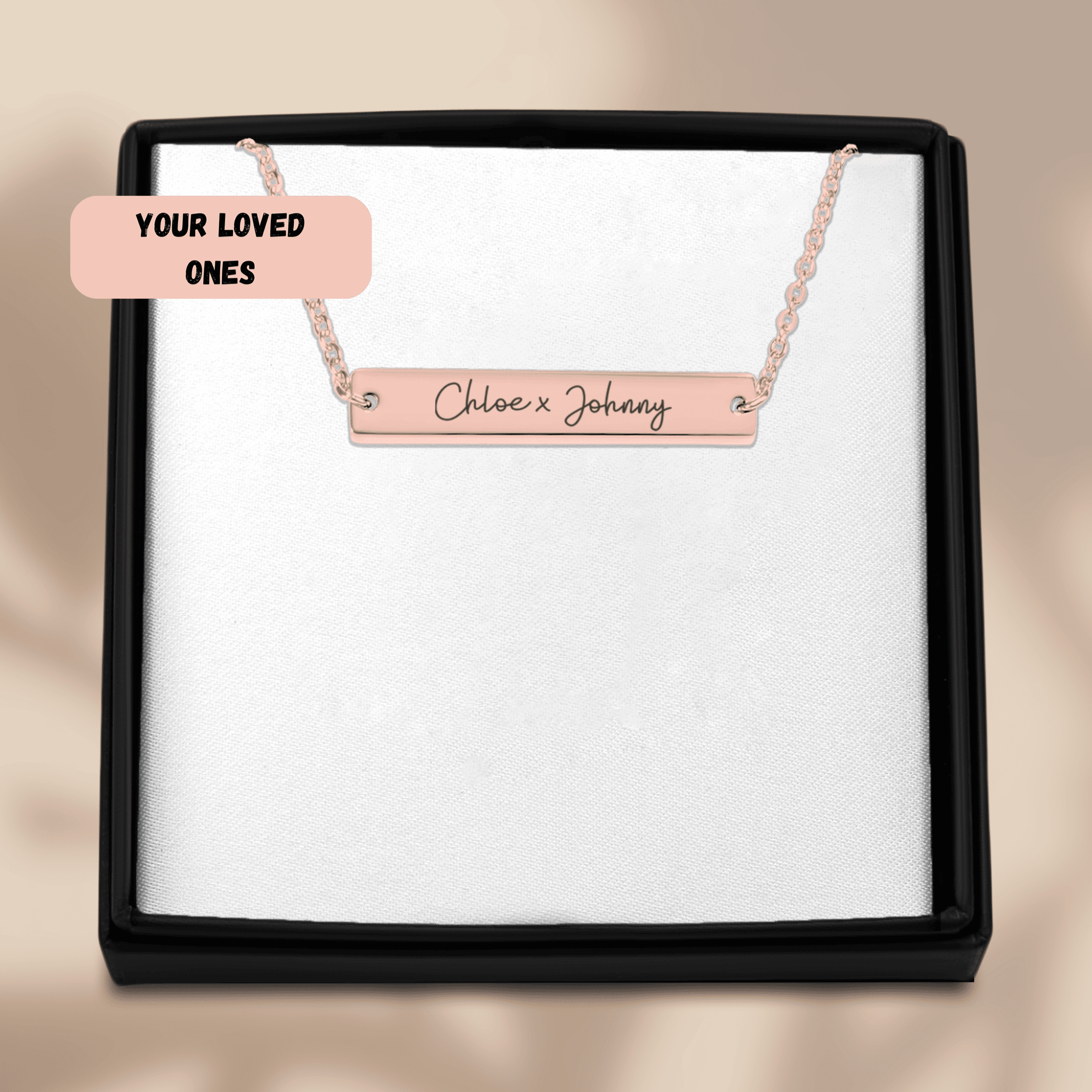 Name Tag Horizontal Bar Necklace