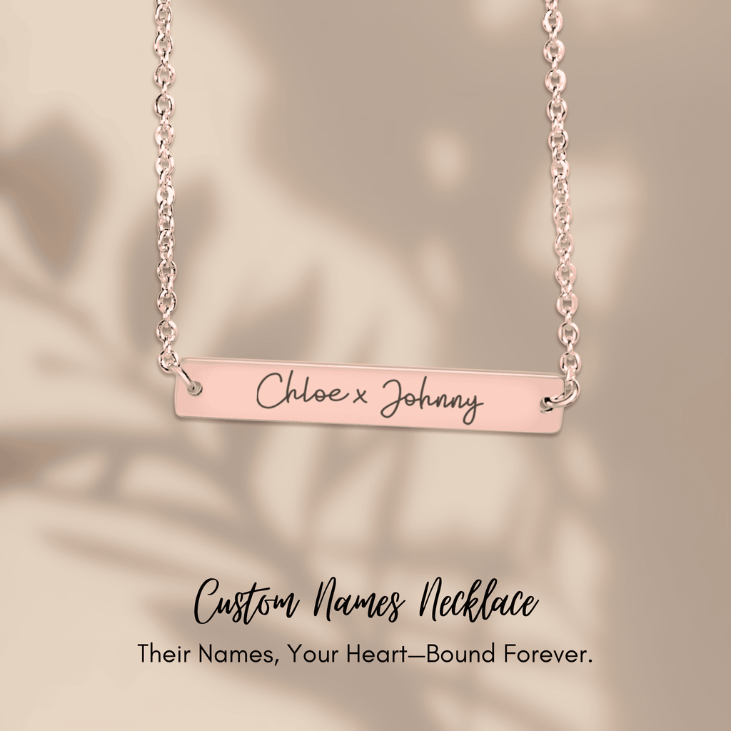 Name Tag Horizontal Bar Necklace