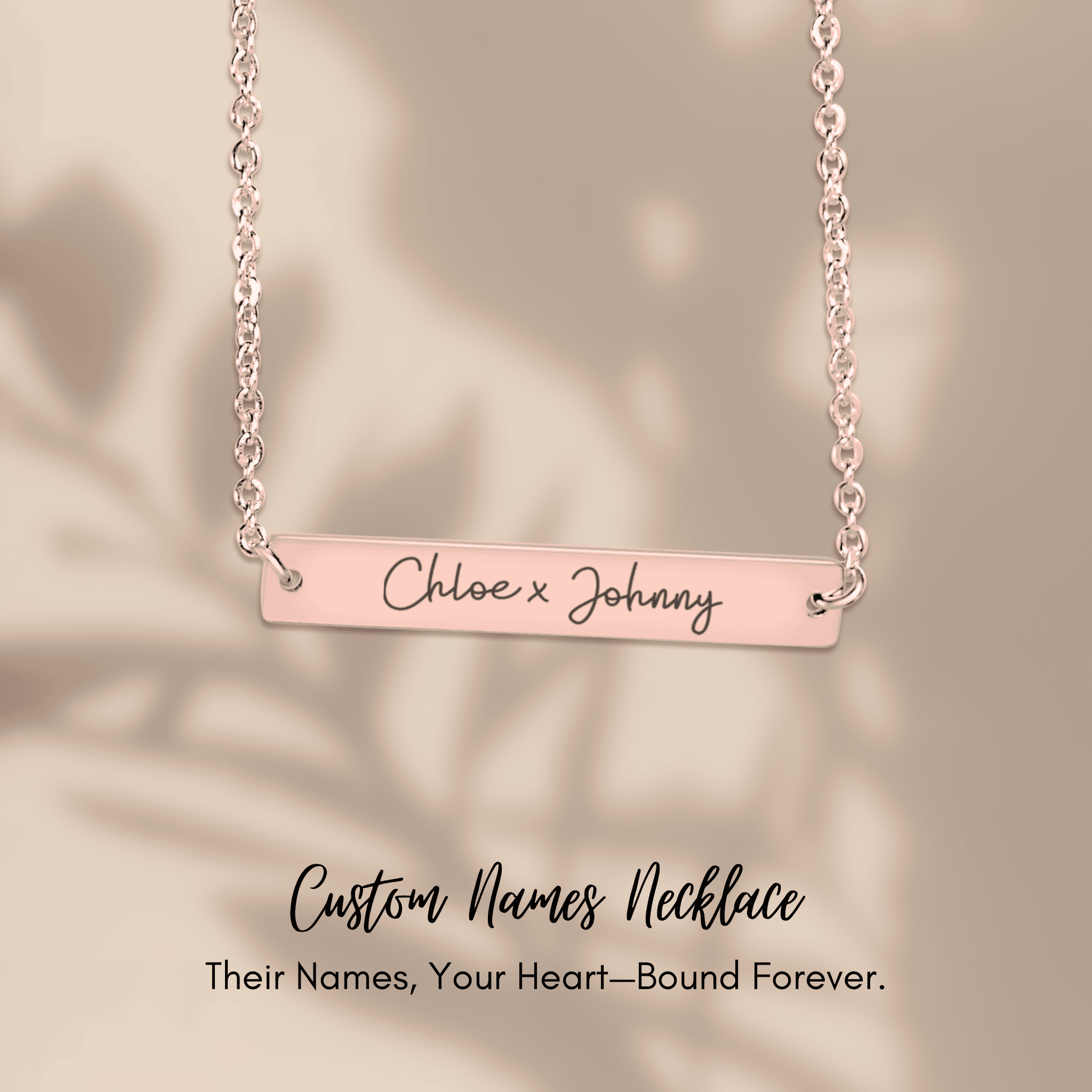 Name Tag Horizontal Bar Necklace