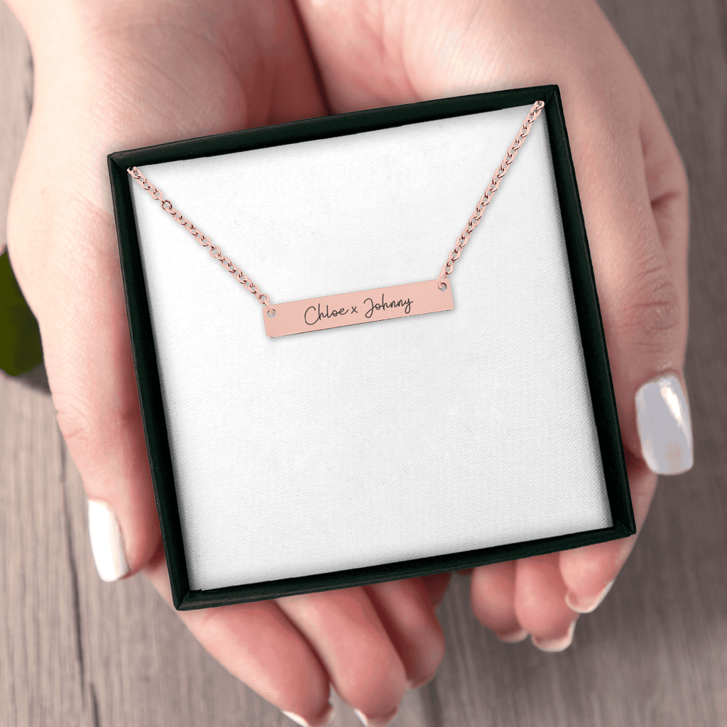 Name Tag Horizontal Bar Necklace
