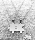 Puzzle Piece Necklaces Set: Stainless Steel Couple Pendants