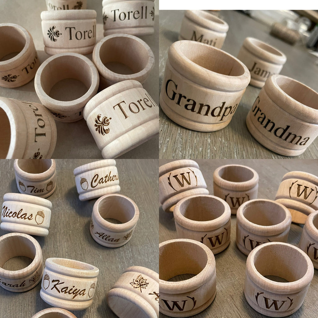 Engraved Wooden Napkin Ring