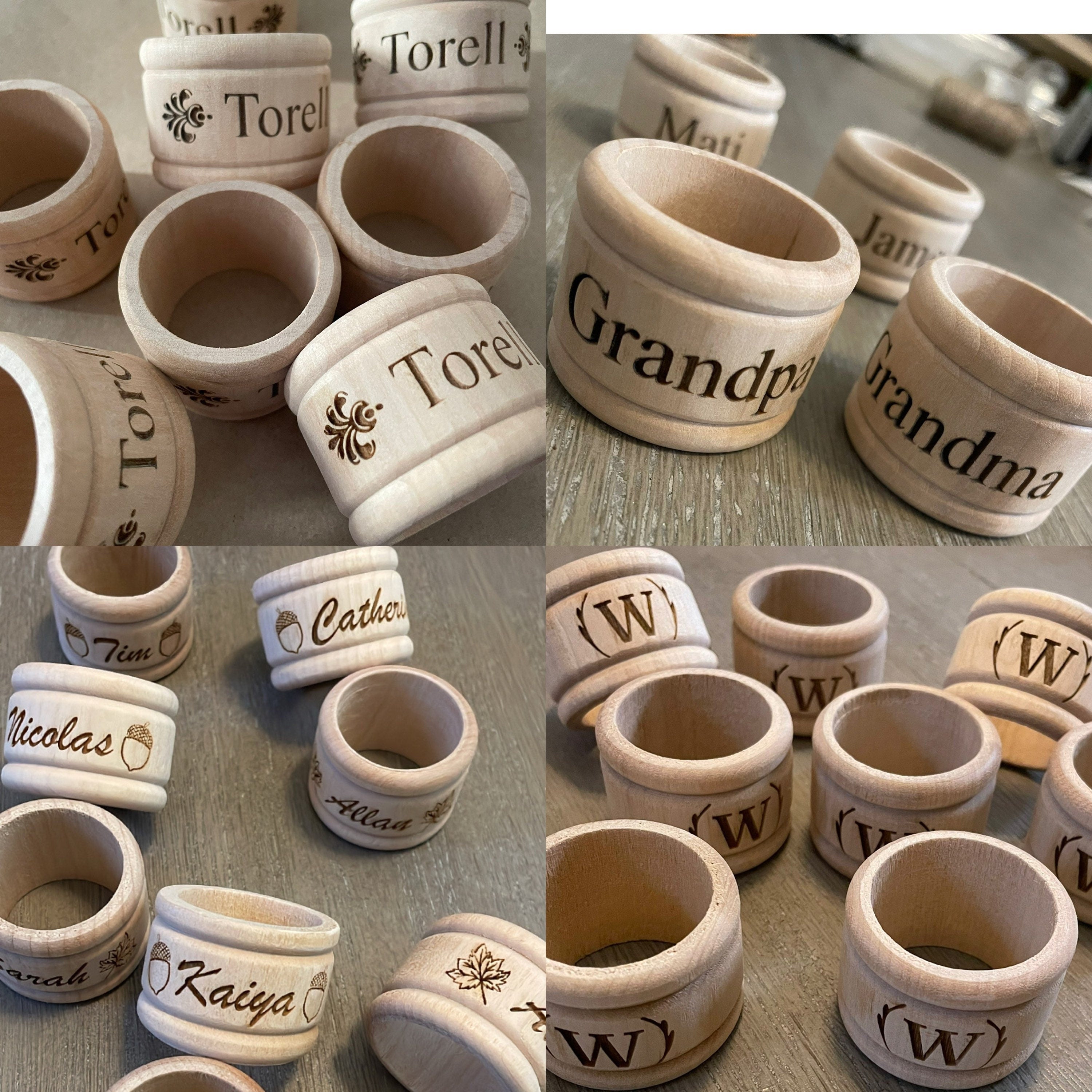 Engraved Wooden Napkin Ring