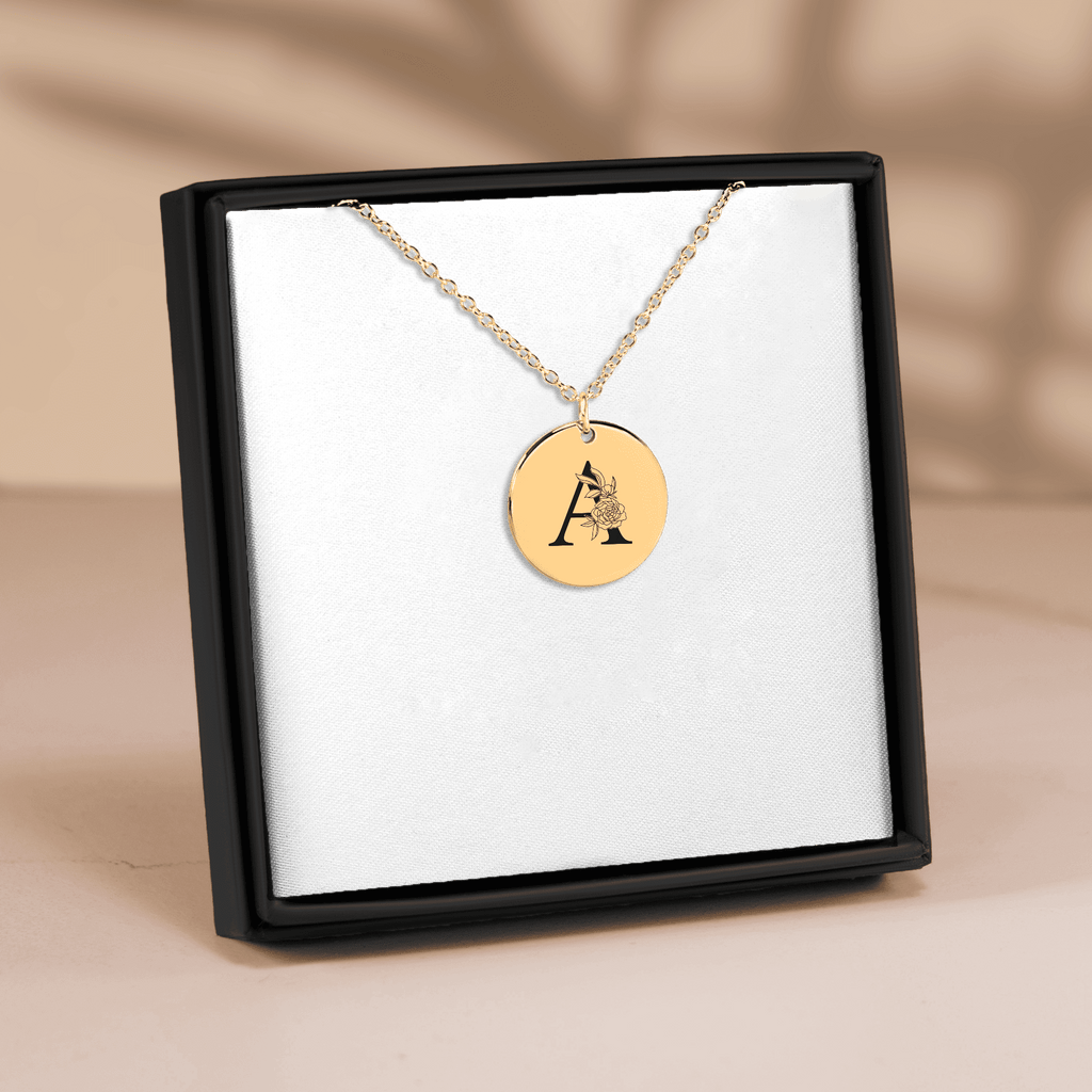 Custom Floral Initial Necklace