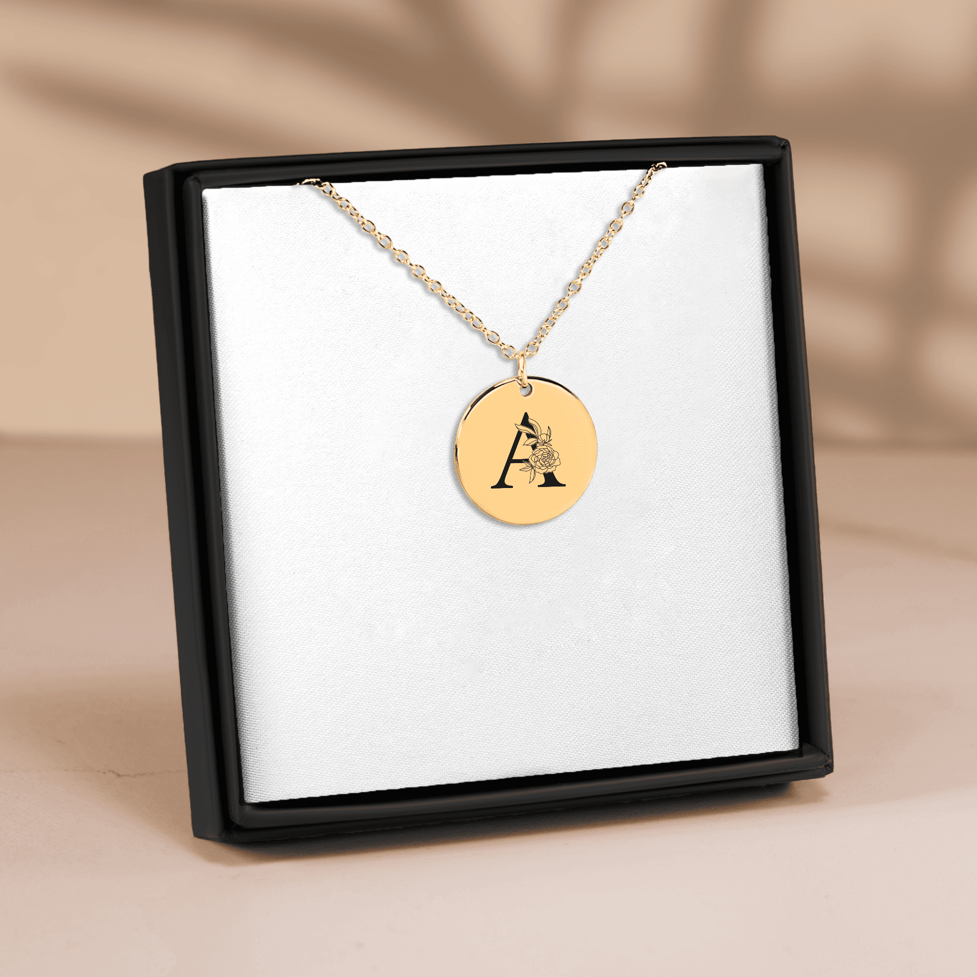 Custom Floral Initial Necklace