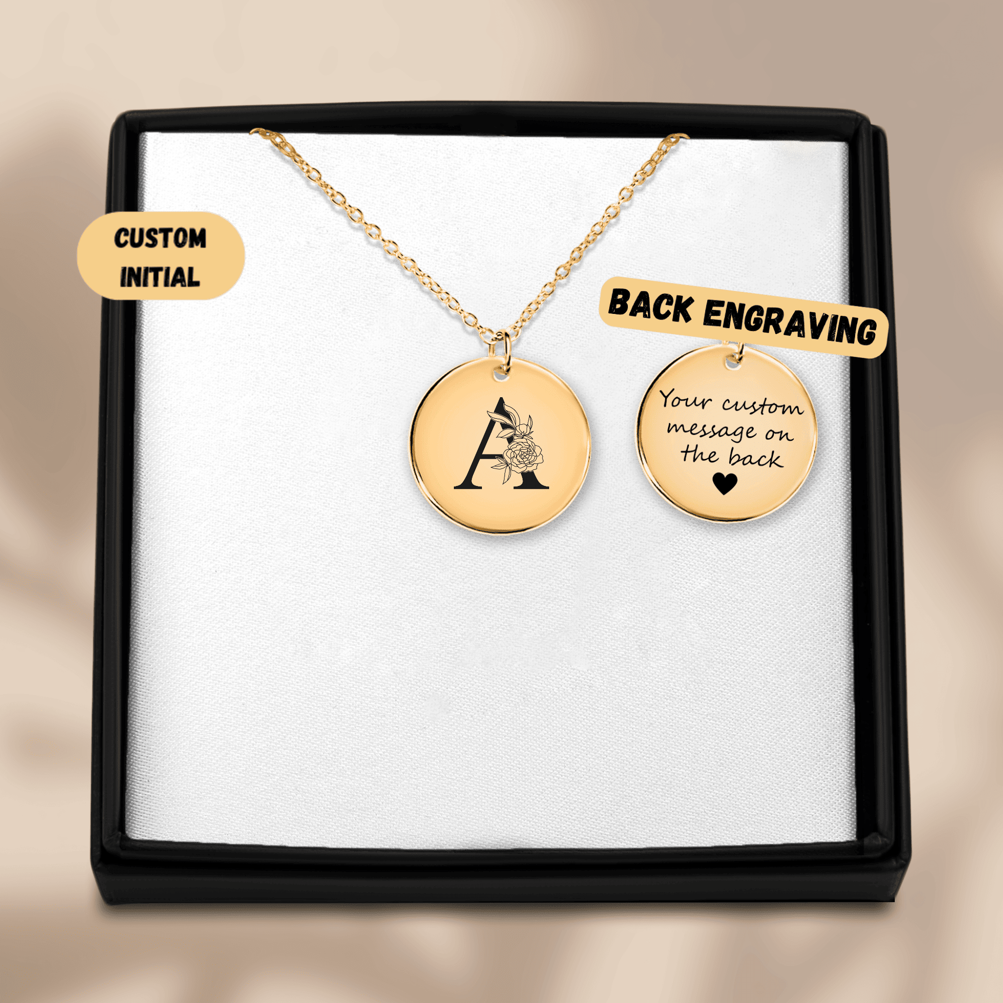 Custom Floral Initial Necklace