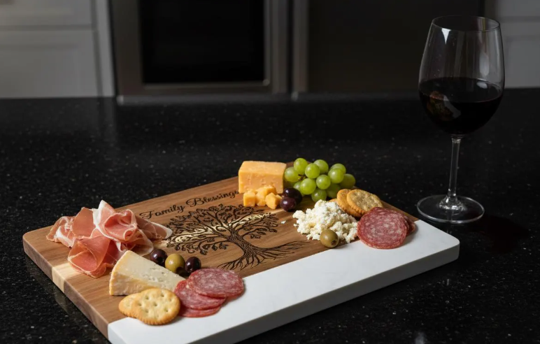 Engraved Marble Cutting Board, Personalized Kitchen Decor