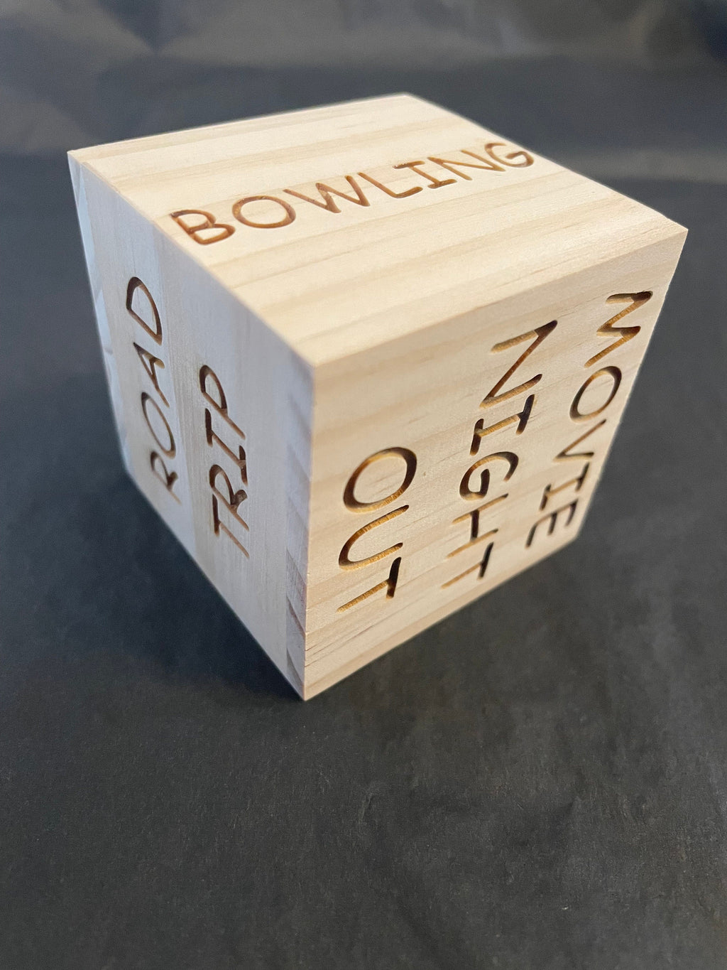 Personalized Engraved Wooden Dice: Custom Message Gift