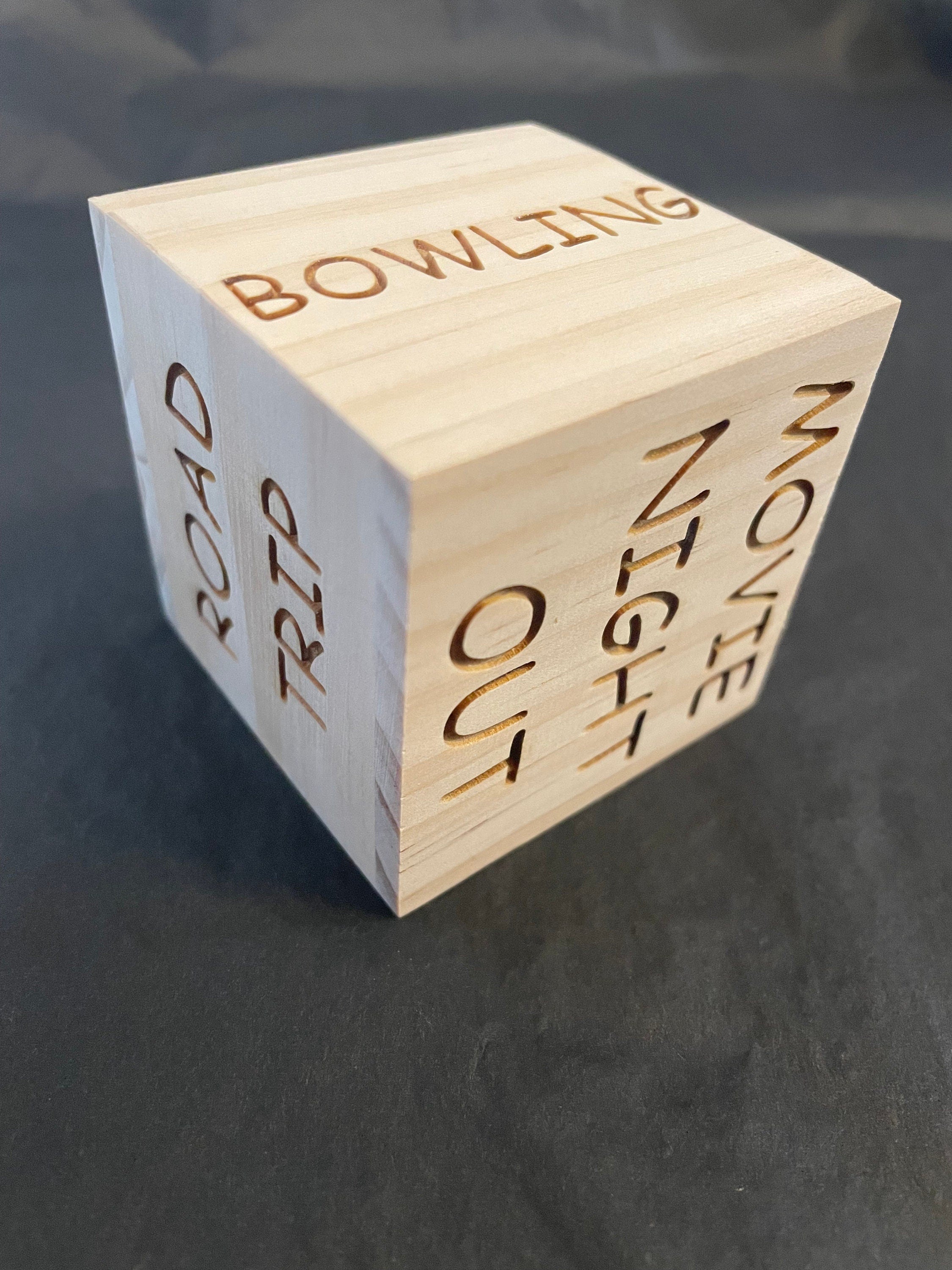 Personalized Engraved Wooden Dice: Custom Message Gift