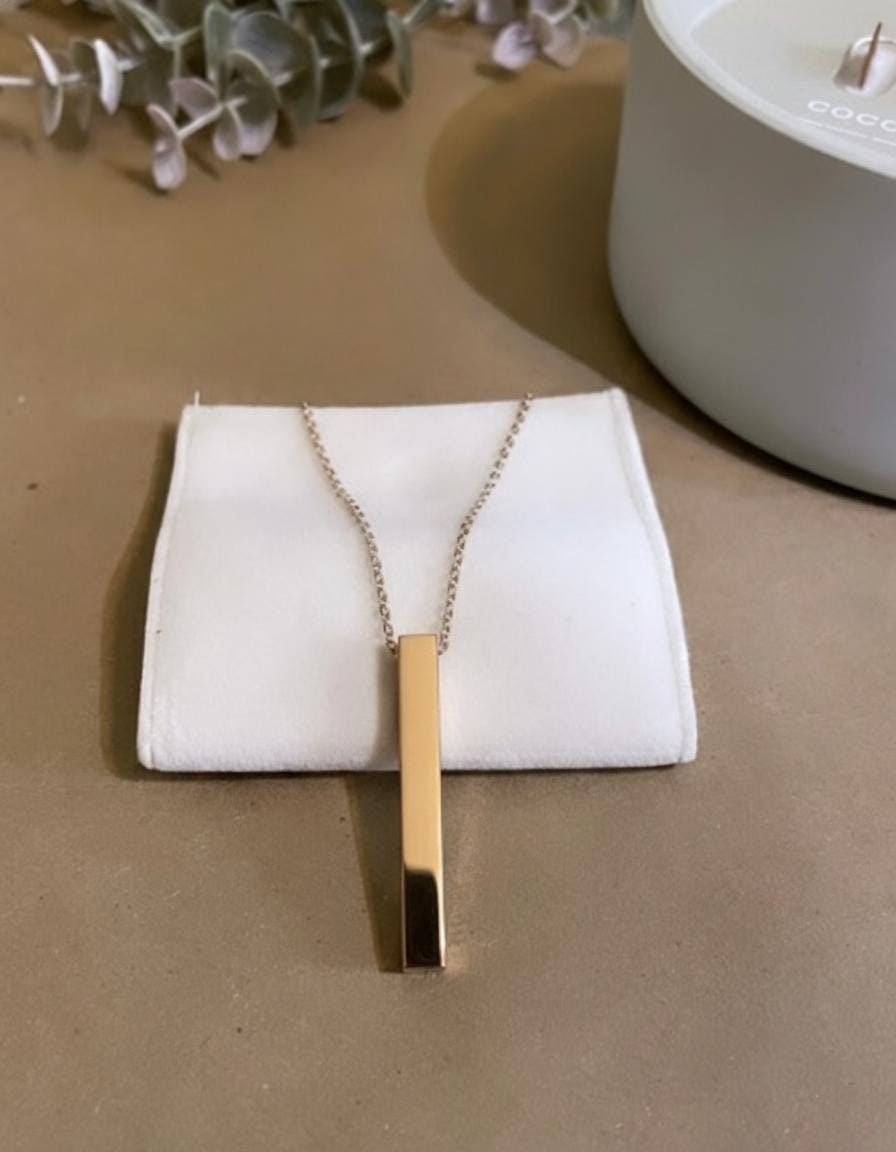 Bar Necklace: Slim Pendant, Minimalist Jewelry