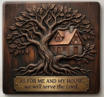''As for me and my house'' UV textured magnet